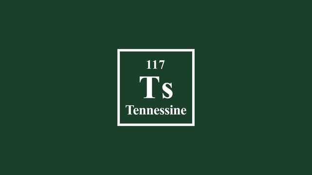 Periodic table 117 tennessine symbol ts animation chemical symbol animation