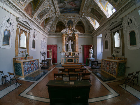 Cappella di San Francesco, 17th century chapel annexed to the church of San Bernardo alle Terme, mannerist and baroque styled church in Rome, Italy