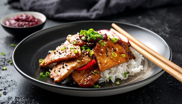 Savory stir-fried pork over rice