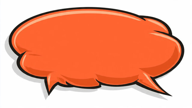 Colorful popular speech bubble with orange background and bold outline for conversation or messaging