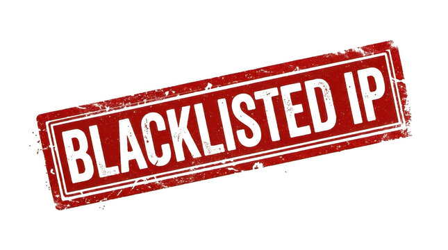 Blacklisted ip stamp isolated on transparent background