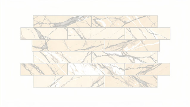 White marble bricks textured surface with gray veining suitable for architectural design and interior decoration