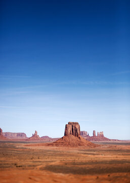 Iconic buttes of Monument Valley in the desert
