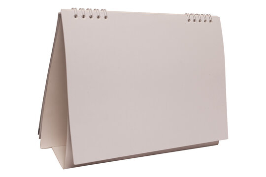 Blank white desk calendar mockup isolated on transparent background