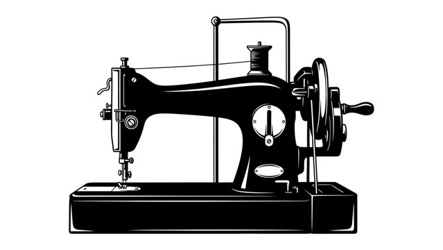 Vintage Sewing Machine: An antique sewing machine, a relic of craftsmanship, stands as a testament to a bygone era of textile creation and handiwork.