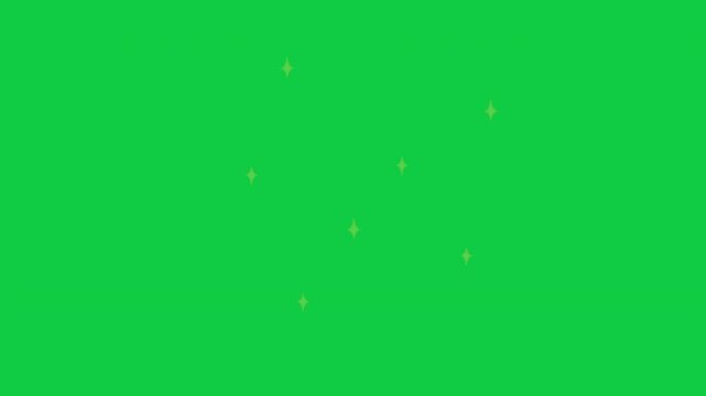 Celebration small glowing sparkles floating looping animation for magical event promos green screen