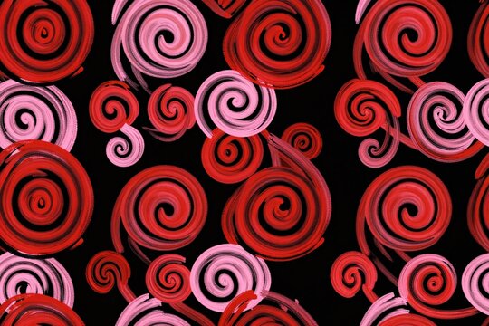 A black background with red and purple swirls