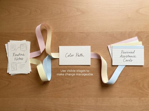 Color Path Planning Adapting to AI with Cards and Notes