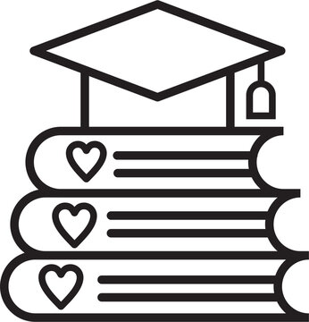 Education Donation Line Icon Scholarship Support Concept