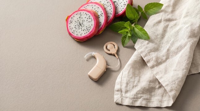 Cochlear Implant and Dragon Fruit Slices for Disability Pride Month
