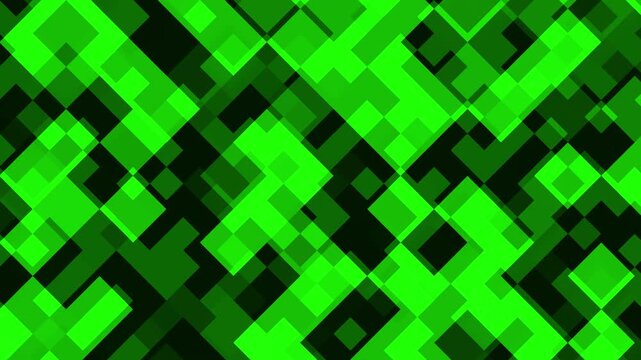 Green pixelated background, geometric pattern, neon green squares, abstract design