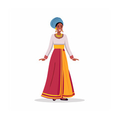 Fototapeta premium Woman in traditional African dress and headwrap