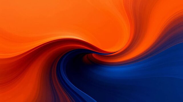 Abstract swirl of orange and blue