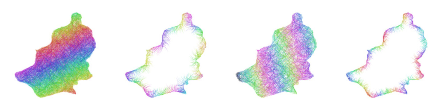 Multicolored sketch Kars map design set