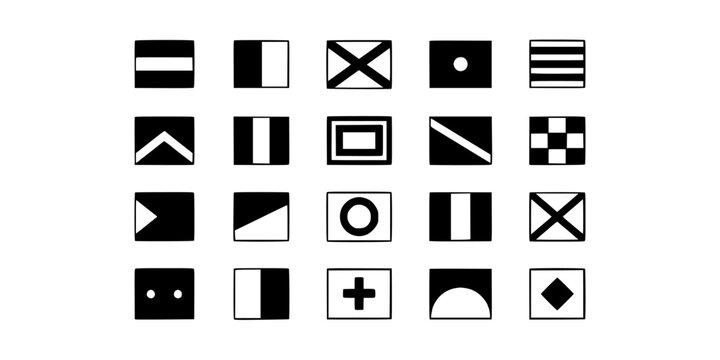 Symbols Featuring Black and White Plumbing and Tool Ideograms with Various Shapes and Patterns Featuring Icons, Design, Graphic with Vector