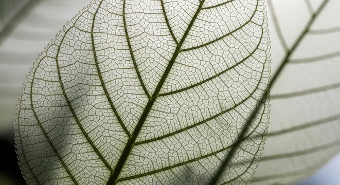 Close-up of a Delicate Leaf Vein Structure