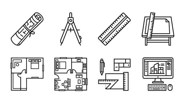 Collection of drafting and design tools.