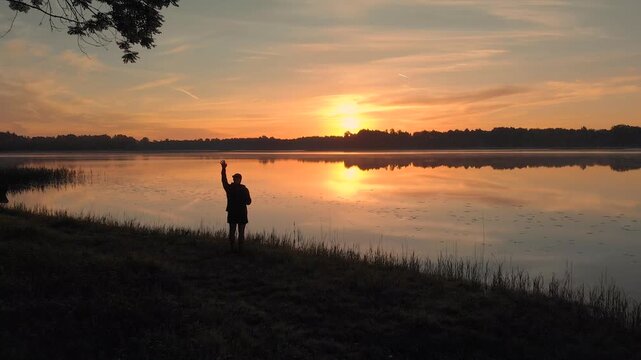 silhouette of a man in the sunset