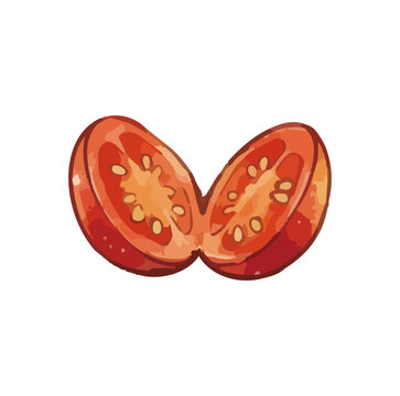 Item-style fresh goji berry illustration, elegant glossy red wolfberry fruits with juicy water drops for organic superfood branding ／ シズル感のあるゴジベリー（クコの実）のイラスト