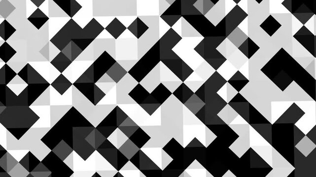 Geometric, black, white, gray, pixelated pattern, abstract background, seamless design, texture, modern aesthetic