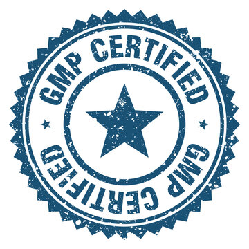 gmp certified blue grunge round stamp. gmp certified stamp