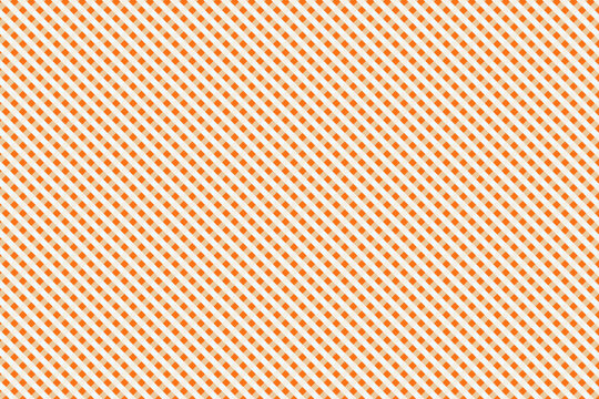 Vibrant orange geometric gingham grid texture with diagonal stripes: Scripted Content Abstract Geometric Seamless Gingham Pattern Template for Minimalist Fabric and Packaging Asset