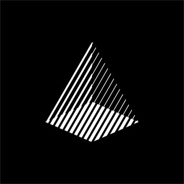 The Pyramid Line logo features clean, parallel lines forming a 3D pyramid. This modern and futuristic design is ideal for architecture, real estate, construction, or engineering companies.