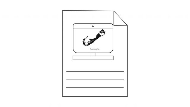 Computer Screen Displaying a Diver and Bermuda Map Outline.