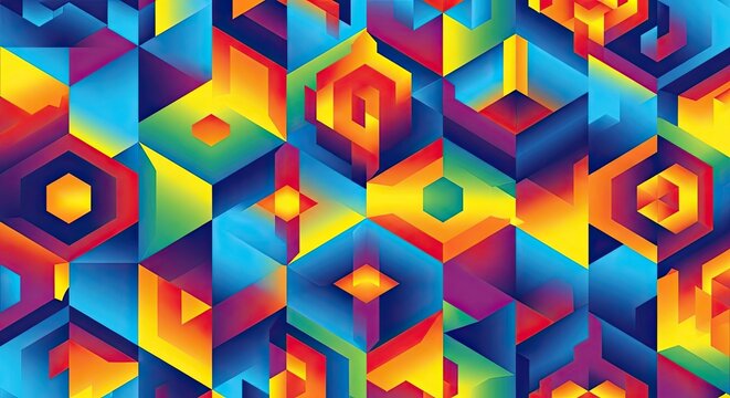 Abstract geometric pattern colorful shapes and digital design