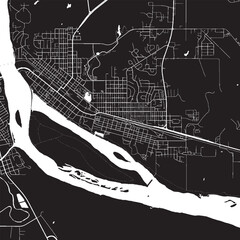 Obraz premium Pierre South Dakota Vector Map, Detailed Capital City Street Map Black and White Minimalist Line Art