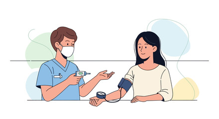 Fototapeta premium Medical Professional Checking Patient's Vital Signs With Modern Equipment During Examination