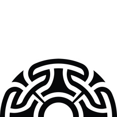 Fototapeta premium Celtic S-Chain Knot Half Circle Ornament, Tribal Scroll Dome Divider Vector
