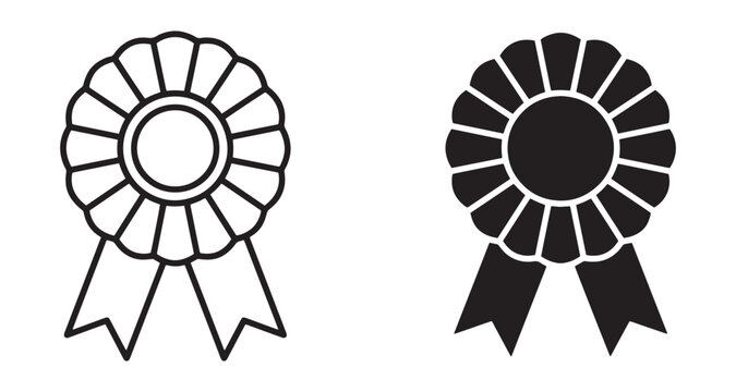 Black and white rosette award ribbons Vector, illustration