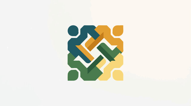 A colorful graphic of four people holding hands in a circle