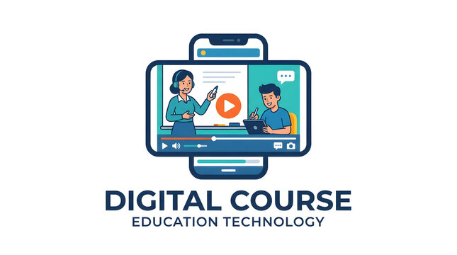Digital Course Logo Design for Education Technology
