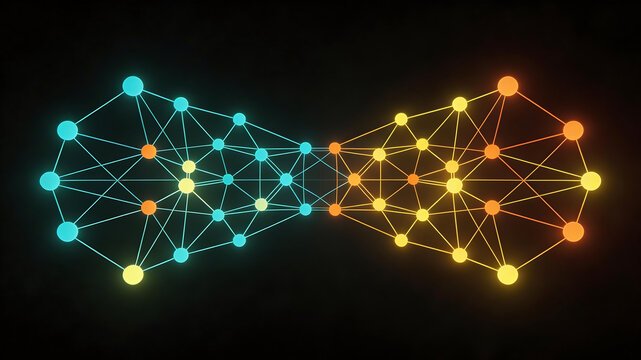Colorful network nodes and connections