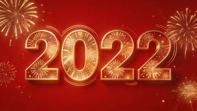 2022 New Year celebration with fireworks