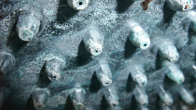 Macro view of textured metal surface
