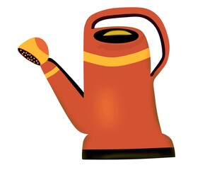  Orange watering can cartoon vector illustration isolated © Saurabh cartoon arts