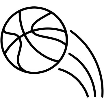 Basketball sports icon showing bouncing ball in motion for athletic activity with basketball bouncing activity exercise competition athletic movement illustration minimalist training