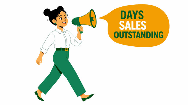 Woman holding megaphone announcing outstanding sales days.