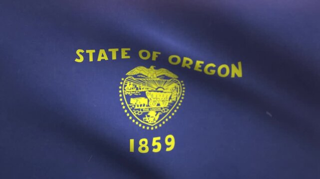 Oregon State Flag Waving Seamless Loop