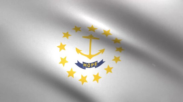 Rhode Island State Flag Waving Seamless Loop