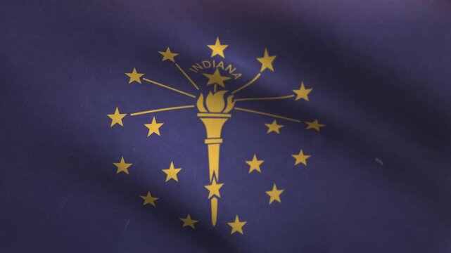 Indiana State Flag Waving Seamless Loop