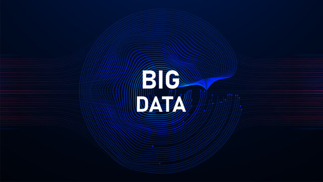 Digital Big data and AI visualize global data connections. Vector Illustration.