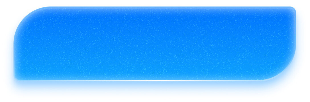 Blue neon glitter long banner bar button with electric gradient glow and sparkle for wide label progress neon blue glitter cta bar button on transparent background