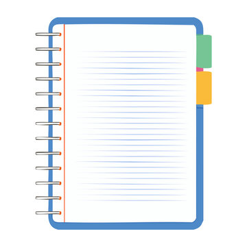 Spiral notebook with lined paper and colorful tabs