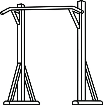 Pull up bar gym equipment line icon
