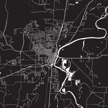 Corvallis Oregon Vector Map, Detailed City Street Map Black and White Minimalist Line Art