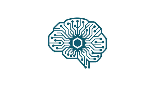 Artificial Intelligence Brain Circuit Board Concept Illustration